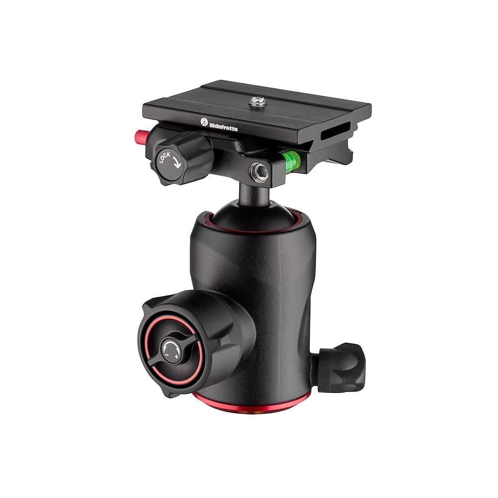 Manfrotto Compact Testa a Sfera 496 con Piastra a Sgancio Rapido MSQ6PL, Testa a Sfera Fluida per Treppiede, Stabilizzatore Camera, Telecomando, Attrezzatura Fotografica