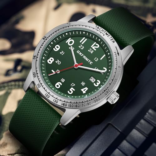 Image of Mens Watches Easy to Read Waterproof with Silicone Strap for Men 24-Hour Military Time Tactical Casual Wristwatch