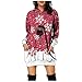 Zilosconcy Robe de Noël pour femme - Sweat à capuche de Noël avec motif cerf - Pull polaire pour femme - Imprimé de Noël à manches longues, Bordeaux, XXL