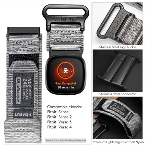 Correa deportiva resistente de nylon para Fitbit Versa 3/4 y Sense miniatura 5