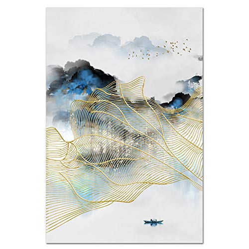 Pintura impresa abstracta para decorar una sala de estar moderna 3