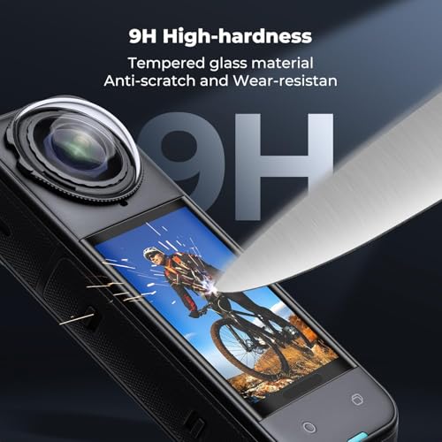 Image of OpenTech Premium Tempered Glass Guard for Insta360 X4 / X5 Action Camera | 9H Hardness, Anti-Scratch Screen Protector with Black Border (Pack of 1)
