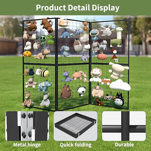 DEYEGELEA Faltbare Gitterwand-Präsentationstafel – 3 Stück 60 x 152 cm, robuste Z-Einheit, Drahtgitter-Wandpaneele für Einzelhandel, Messen, Pop-Up-Shop, vielseitiges Merchandiser-Display