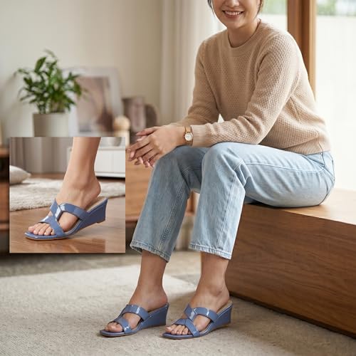 Image of Women Girls Comfortable Slip-On Glossy Sandals - Stylish All Day Comfort Ladies Footwear for Daily Wear