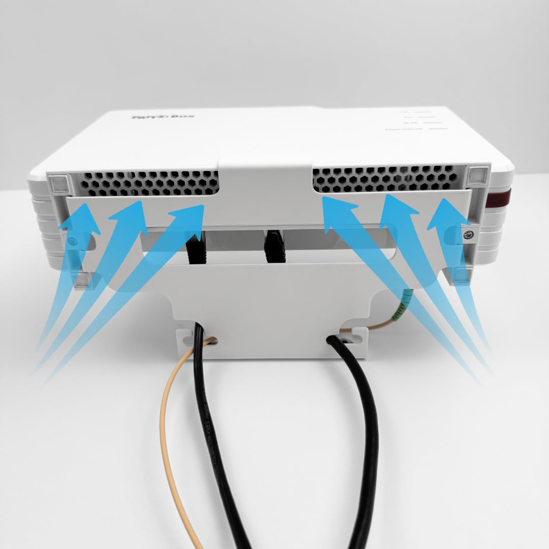 Supporto da parete per Fritzbox 5690 Pro, in metallo, stabile e salvaspazio, montaggio a parete, supporto per router Fritz 5690 Pro, metallo bianco, made in Germany