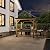 8x6 FT Cedar Wood BBQ Grill Gazebo with Hardtop Steel Sloping Roof, Wooden Outdoor Gazebo Pergola with 2 Side Storage Shelves for Barbecue, Garden, Deck, Backyard