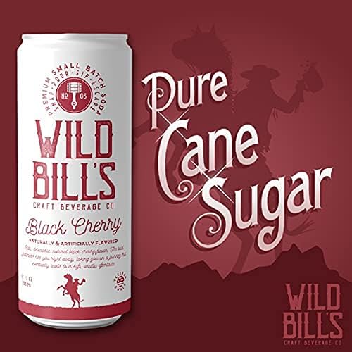 Miniatura 4 de Wild Bill's Black Cherry Soda Classic Craft Soda - Bebidas suaves hechas con azúcar de caña pura, sin cafeína, sin jarabe de maíz de alta fructosa
