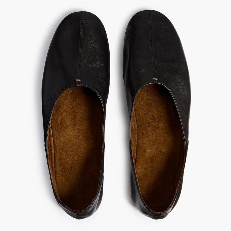 Women Studded Suede Ballet Flats Round Toe Slip on Leather Flats Comfortable Dress Casual Walking Flat Shoes3