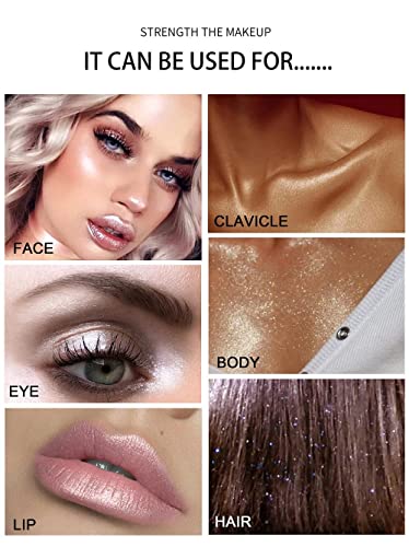 Polvo De Hadas Powder Shimmer Body Highlighter Stick Brighten Glitter Face Body Highlighter Powder Stick Natural Sparkle Highlighter Makeup Cosmetic For Lip Face Body Makeup (03# Gold Brown) #TOP4
