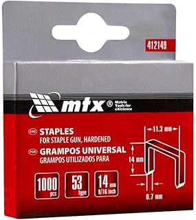 MTX Grampos 14 Mm Temperado Para Grampeadores Tipo 53 1000