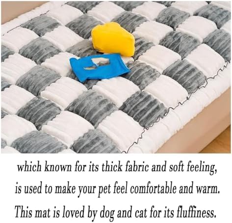 Funny Fuzzy Couch Cover for Pets - Large Plaid Cream Sofa Protector, Black Dog Bed Mat, Soft & Durable 17.6x17.6 in, Ideal for Dogs & Cats, Machine Washable