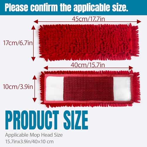 AgagaQx Mikrofaser Wischmopp Bezug, 6PCS Bodenwischer Bezug Stark Saugfähig, Wischbezug Leicht zu Reinigen, Langlebig Nachfüll Moppkopf Pads, Bodenwischer Ersatzbezug Trocken Nass Verwendbar, 40x10cm