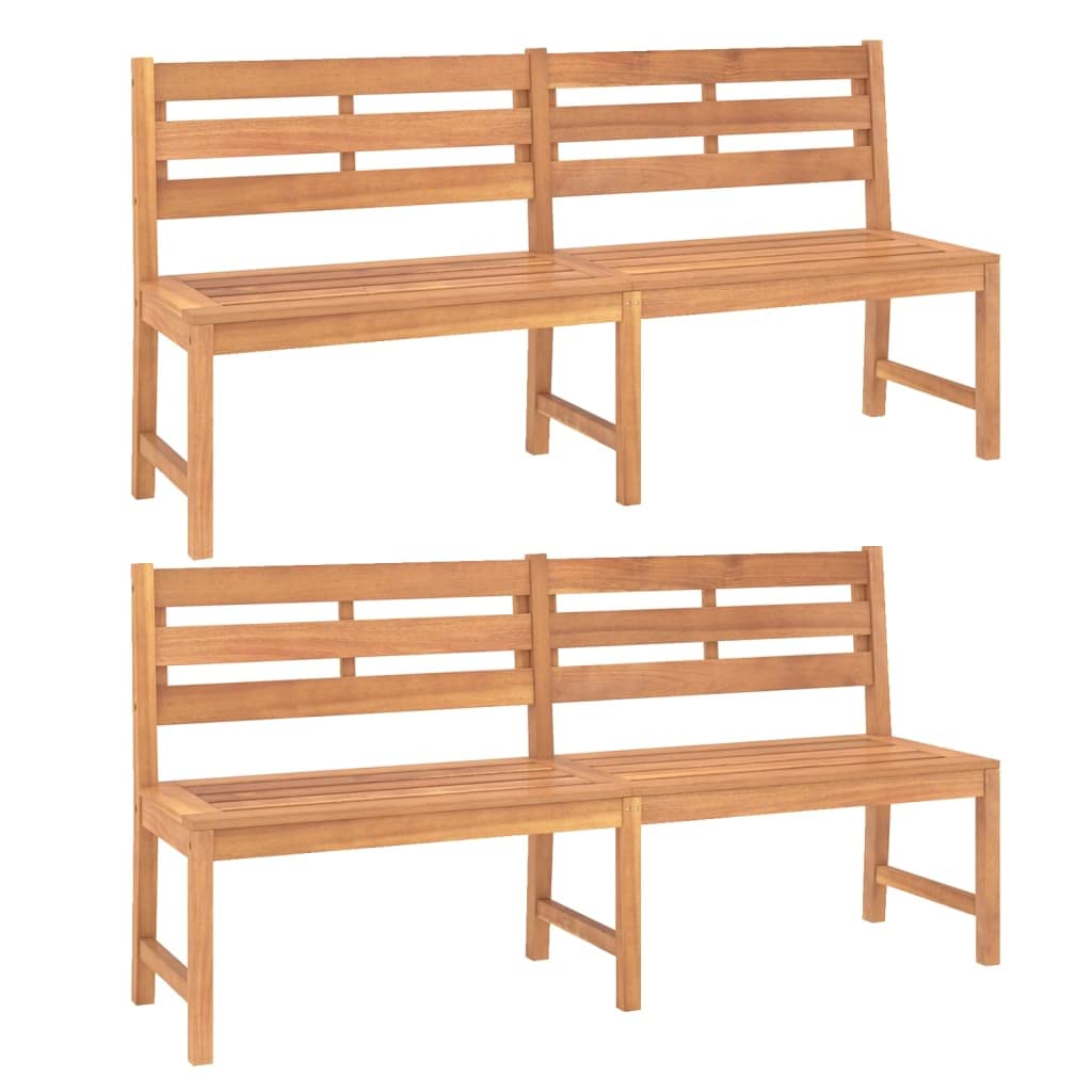 Juego de muebles de jardín de madera de teca maciza de 3 piezas con tablero estable y propiedades repelentes al agua para exteriores