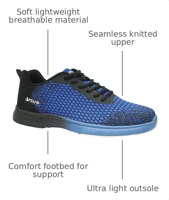 Image of Pyramid Men's Path Lite Seamless Mesh Bowling Shoes - Lightweight Seamless Design, Athletic Fit, Breathable Knit Upper, Universal Slide Soles
