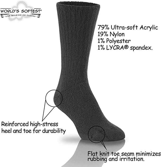 World's Softest Classic Crew Socks - Ultra Soft Socks for Women and Men - 3 Pack - Image 5