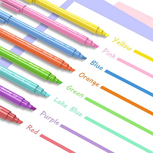 AECHY 8PCS Curve Highlighter Pen Set, Dual Tip Marker Pens with 6 Different Curve Shapes & 8 Colors Mark Lines, Aesthetic Curve Marker Highlighter for Journal Planner School Supplies - Thumbnail 4