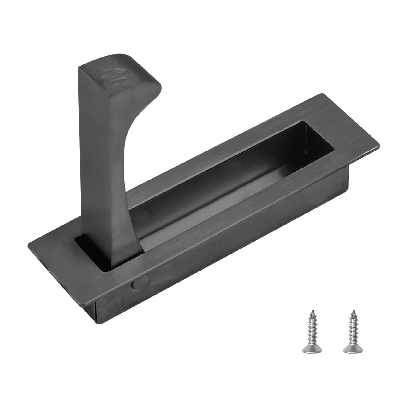 UFURMATE Flush Mount Door Pull 1 Pack 304 Stainless Steel Recessed Door Handle Hardware Brushed Pocket Hidden Edge Pull for Closet Pocket(Brushed Gray) — image 1