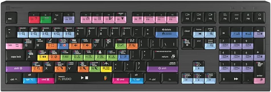 Logickeyboard ASTRA2 Backlit Keyboard for Image Line FL Studio - Mac