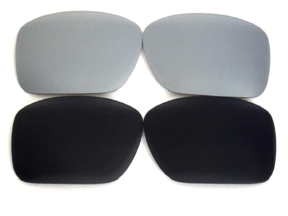 Galaxy Replacement Lenses For Oakley Big Taco Sunglasses Black/Titanium Polarized 2 Pairs