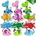 GIFTEXPRESS 12 Pieces 3” - 4” Assorted Zoo Animal Wind Up Toys for Kids Party Favors - Perfect Playing Size for age 3 – 10