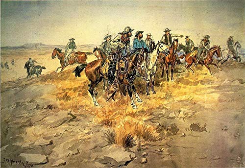 Peintures à l'huile de Charles Marion Russell peintes à la main sur toile de lin