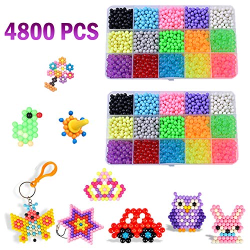 REAMOUS Abalorios Cuentas de Agua 4800 Perlas 15 Colors, DIY Bracelet Arte y joyería-Making, Cadena de Cuentas de fabricación de Juego, Niños DIY Educativos Artesanía Craft Kits