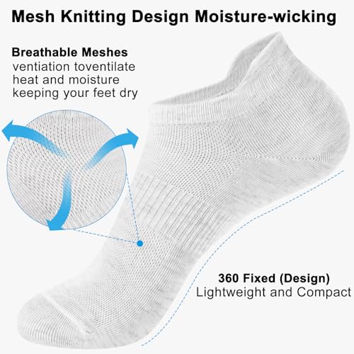 Image of Corlap 8 Pairs Ankle Socks Womens and Men Running Athletic Low Cut No Show Socks With Tab