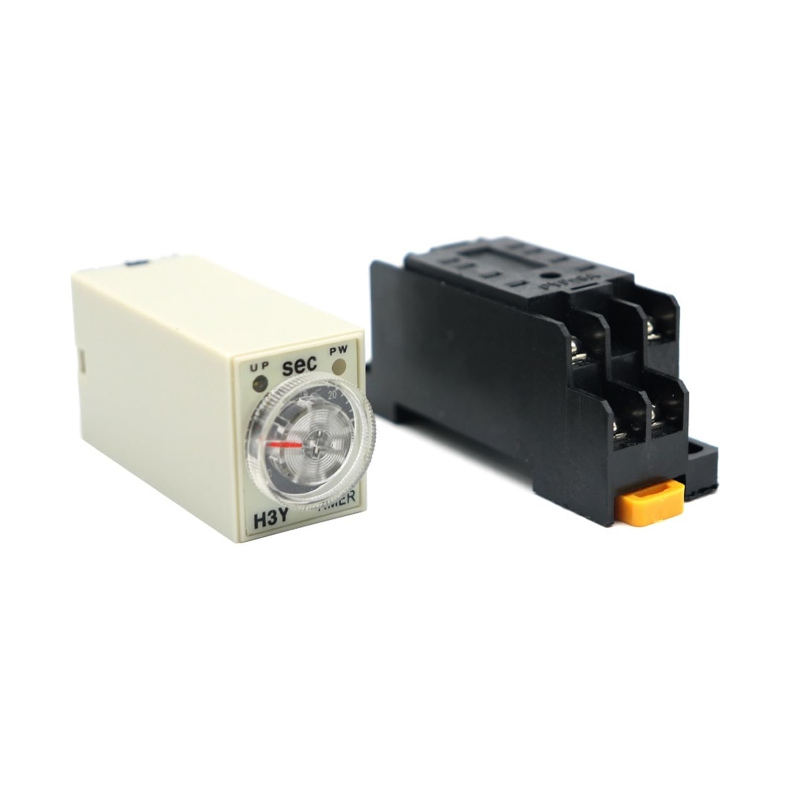 H3Y-2 Timer di ritardo AC220V con presa di base Manopola rotante di accensione DPDT 0-30s 60min relè regolabile per l'automazione domestica (0-30 minuti)