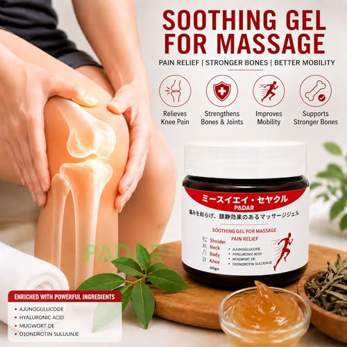 Image of Japanese Formula Soothing Massage Gel for Joint & Muscle Pain Relief | Herbal Arnica & Mugwort Extract | Fast Absorbing Back, Neck, Knee & Leg Pain Relief Balm | Non-Greasy Muscle Gel 100g (1, 100gm)