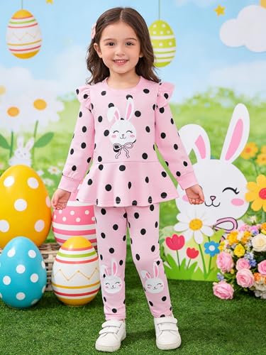 Image of Girls 2 Piece Outfits Toddler Girls Leopard Print T-Shirt and Leggings Set School Outfits Girl Clothes Fall Sets