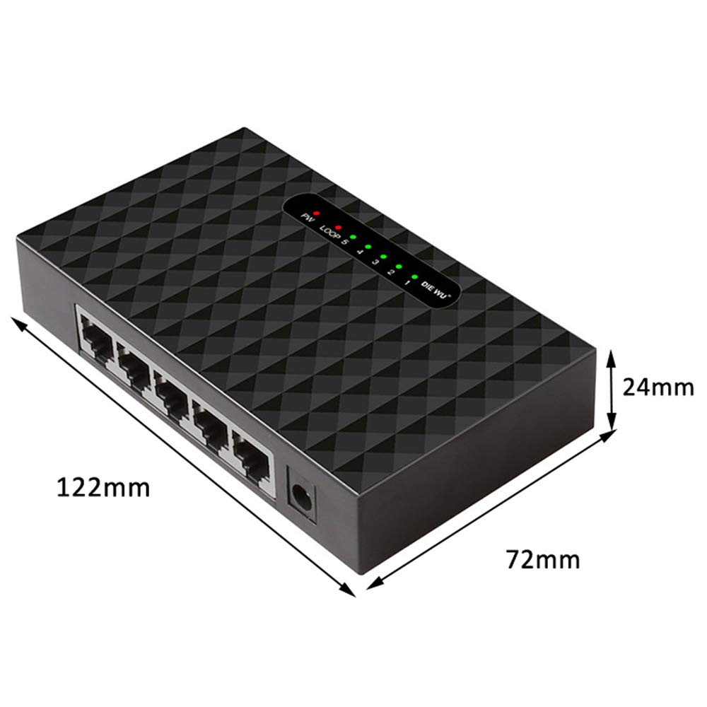 Gigabit Ethernet Switch 5 portów koncentratory sieciowe i przełączniki, pełny 1000 m gigabit niezarządzany metalowy przełącznik na biurko, dom kampus biuro wtyczka i zabawa rozdzielacz sieciowy