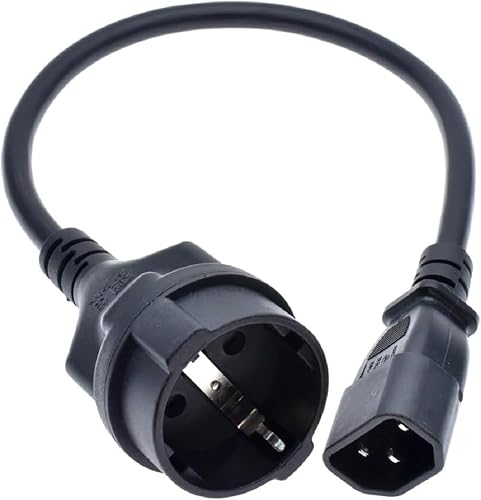 Toptekits IEC 320 C14 macho a Europa Schuko hembra Cable adaptador corto para UPS PDU, Europa CEE77 Schuko a C14 adaptador de enchufe para convertir