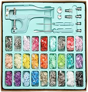 Petersty Botón de cierre a presión con herramienta de alicates, botones de metal de plástico sin coser para ropa, carteras y costura azul