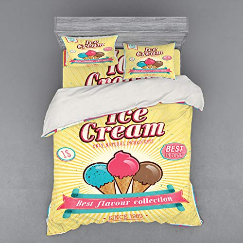 Lunarable Ice Cream Bedding Set, California King, 4 Pieces