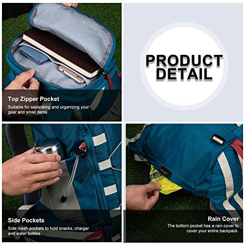 MOUNTAINTOP Hiking Backpack 35L Outdoor Travel Camping Day Pack with Rain Cover for Men Women - Image 6