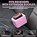 Amiss 2PCS Seat Belt Buckle Holder, Universal Silicone Rear Seat Belt Booster & Fixer for Easy Access, Keeping Receptacle Upright, Car Interior Accessories-Fits Most Cars (Pink)