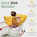 Shopping Cart Cover for Baby Girl & Boy | Water Resistant High Chair Cover w/Phone Pouch & Pocket | Gender Neutral Cart Cover for Babies | Padded Grocery Cart Cover for Baby | (Yellow)