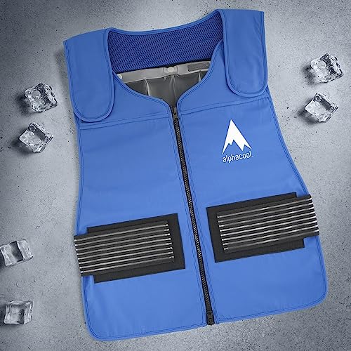 Alphacool Tundra Phase Change Cooling Vest – Summer Sportive Anti-Heat Clothing for Gym, Running, Athletic Activities Blue4