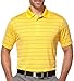 PGA TOUR Men's Golf Performance Air Flux Three Color Short Sleeve Polo Shirt, Golden Cream, Large
