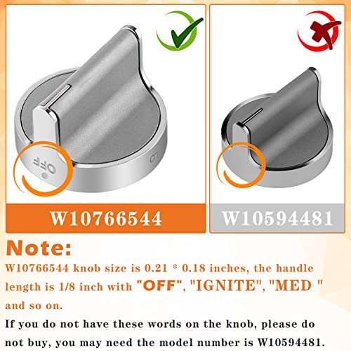 W10766544 Gas Burner Knobs For Whirlpool Stove Knobs Replacements,Replace For Whirlpool Range Wfg540H0Es0 And 10430807 W10676228 4248219 Ap5958476 Ps10067059 Eap10067059(5 Pack) #TOP3