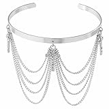 Vintage Strass-Armreif für Teenager, Mädchen, glitzernd, biegbar, Rock & Roll, funkelndes Wickelarmband, Oberarmmanschette, Schmuck für Herren, Eisen Metall Kupfer