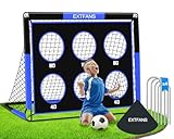 But de football 2 en 1 avec cible : but de football pop-up avec 6 zones de tir, portable e...