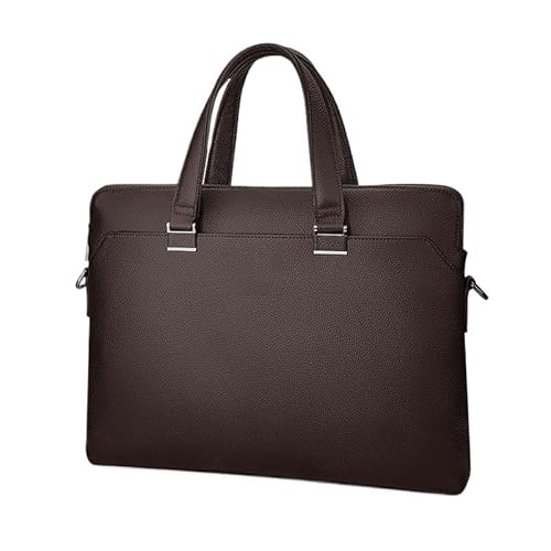 [EKLMCFS] �A�V�����e�B�W�� Man Briefcase Cowhide Handbag Computer Office Business Meeting Document Bag(Brown)