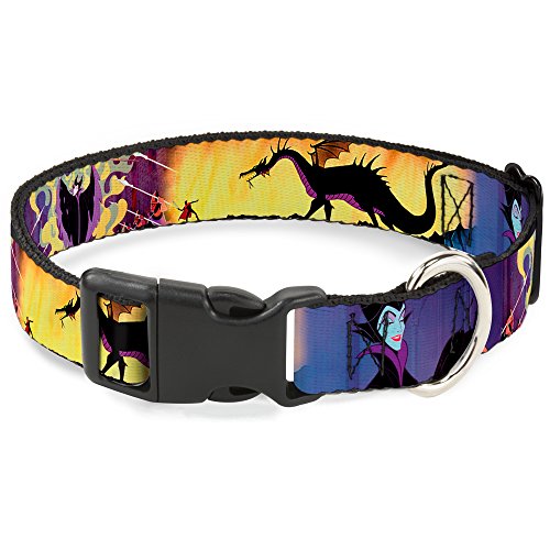 Image of Buckle-Down Breakaway Cat Collar - Maleficent Poses - 1 /2 inch Wide - Fits 6-9 inch Neck - Small