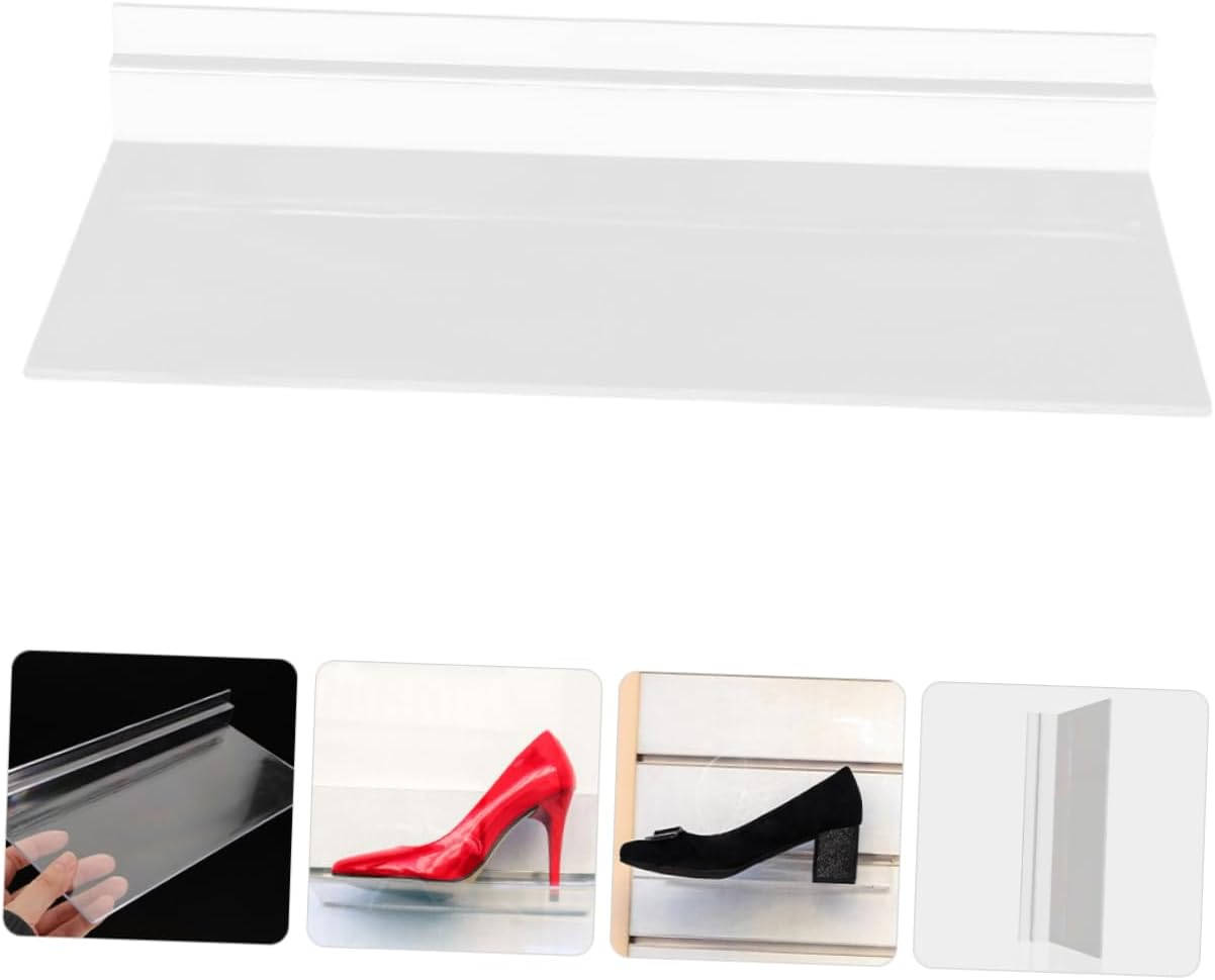 Shoe Storage Organizer 2pcs Wall Shoes Display Shelf Floating Slatwall Shelves