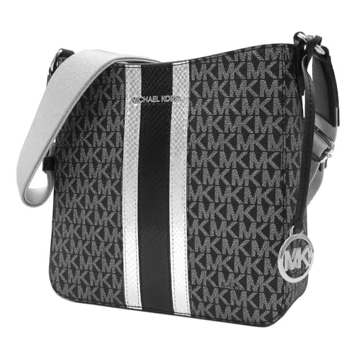 マイケルコース ショルダーバッグ ブラック グレー系 MKシグネチャー ロゴ マイケルコース MICHAEL KORS バッグ （ブラック） -waja bazar - 海外