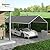 Outsunny 10' x 20' Carport Replacement Top Canopy Cover, UV Resistant and Water Resistant Car Port Portable Garage Tent Cover with Ball Bungee Cords, Dark Gray, Only Cover
