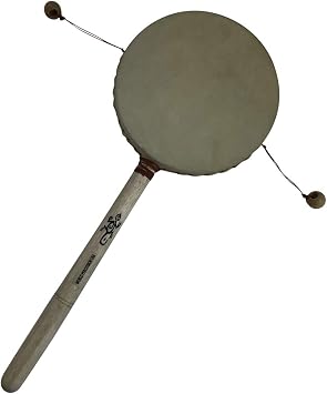 5" Wide Balance Drum Monkey Drum Percussion Instrument - Enhances Coordination, Sound Awareness, and Hand-Eye Coordination, Deluxe Treated Goat Skin Drum Head by World Percussion USA