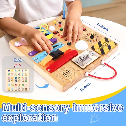 Image of Grarain Busy Board for Toddlers - Montessori Educational Toy for 1-3 Year Old Boys & Girls | Travel-Friendly Sensory Learning Activity | Ideal for Kids with Autism(Busy Board v3)