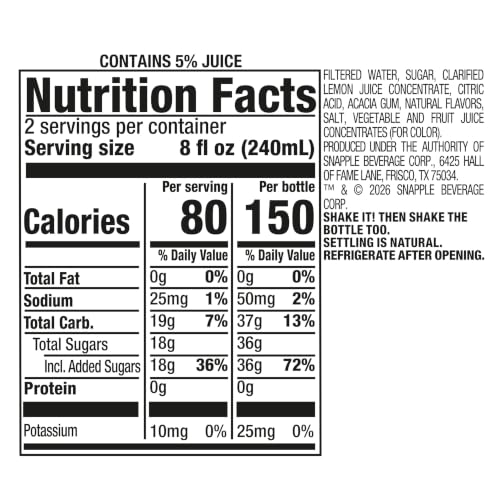 Image of Snapple Pink Lemonade, 16 fl oz recycled plastic bottle, Pack of 12